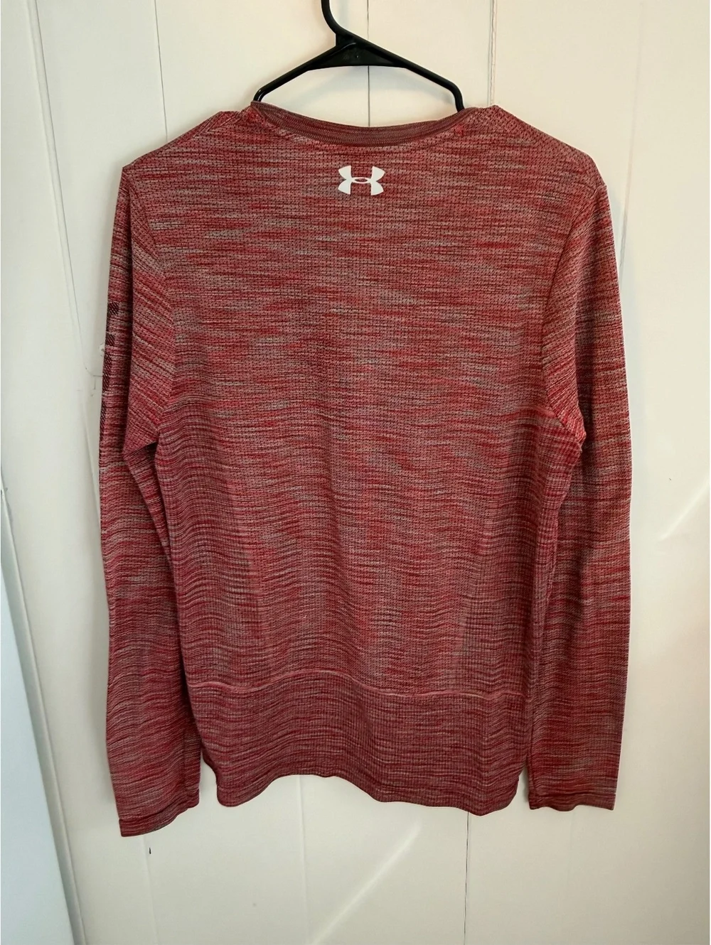 Under Armour Red Long Sleeve Fish Performance Shirt with Small Hole